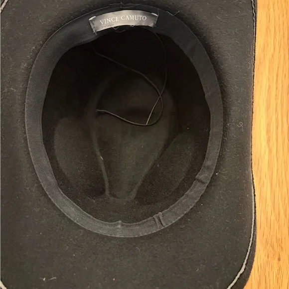 Vince Camuto Black Western Felt Hat with Concho Band - Picture 3 of 3